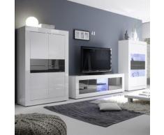 Parete attrezzata Basic in bianco e antracite lucido