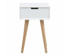Comodino Mitra con 1 cassetto in bianco opaco