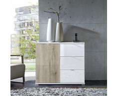 Comò Colorado I in bianco e rovere Sanremo
