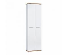 Armadio guardaroba Top in bianco opaco e essenza rovere fresato