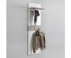Pannello appendiabiti Vega in bianco lucido e rovere sabbia