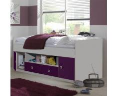 Letto singolo combinato Lillà II in bianco e viola opaco