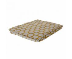 Plaid Cosima 100% acrilico lavorato a maglia giallo e bianco