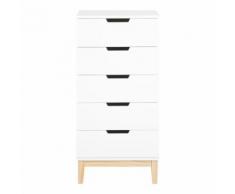 Cassettiera Buca I in legno laccato bianco