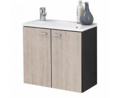 Base con lavabo mini Alna in antracite e rovere sabbia - ULTIMI PEZZI