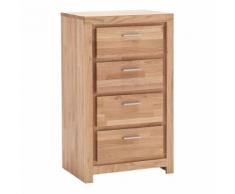 Cassettiera alta Santos in legno massiccio con quattro cassetti