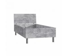 Letto singolo Vario in effetto cemento