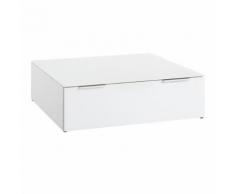 Tavolino con cassetti Larino in vetro laccato bianco