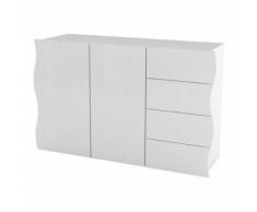 Comò Onda I in bianco lucido