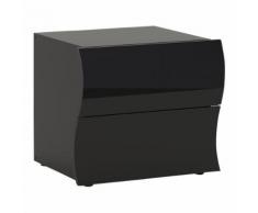 Comodino Onda con due cassetti in nero lucido - ULTIMI PEZZI