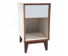 Comodino Pix L bianco con frontale laccato grigio chiaro