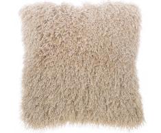 Cuscino di pelliccia beige 45 x 45 cm CIDE