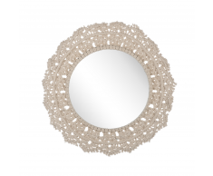 Specchio da parete ø 45 cm beige AWATI