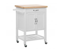 Carrello da cucina in legno bianco SIENA