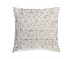 Cuscino decorativo in cotone motivo geometrico 45 x 45 cm oro