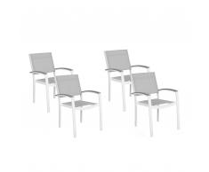 Set di 4 sedie da giardino in colore grigio PERETA