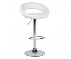 Sgabello da bar in similpelle bianco regolabile in altezza PEORIA