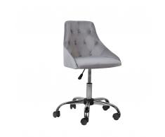 Sedia da scrivania in velluto grigio PARRISH