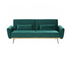 Divano letto in velluto verde EINA