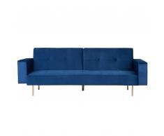 Divano letto tessuto in velluto blu navy VISNES