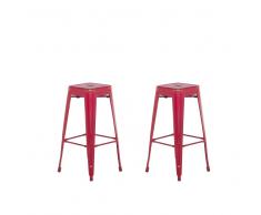 Set di 2 sgabelli da bar in color rosso/oro altezza 76 cm CABRILLO