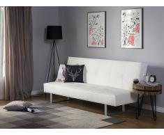 Divano letto in pelle sintetica bianca 189 cm DERBY piccolo