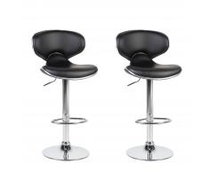 Sgabello in similpelle nero regolabile in altezza 2er CONWAY