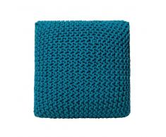 Pouf poggiapiedi in tessuto blu 50 x 50 x 31 cm CONRAD
