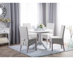 Set di 2 sedie in rattan bianco con cuscino ANDES