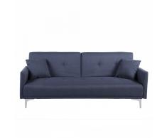 Divano letto moderno 3 posti in tessuto blu LUCAN