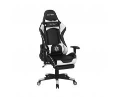 Sedia da gaming regolabile nero e bianco VICTORY