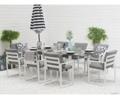 Set da giardino tavolo e 8 sedie in alluminio PANCOLE