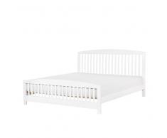 Letto matrimoniale moderno in legno bianco 180x200cm CASTRES