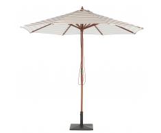 Ombrellone da esterno tondo a righe beige bianche FERENTILLO