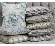 Cuscino decorativo a righe 45 x 45 cm verde/grigio