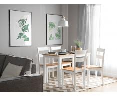Set da pranzo in legno 4 persone, tavolo 114 cm GEORGIA