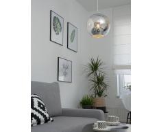 Lampadario sferico in vetro argentato ASARO