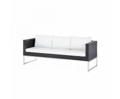 Divano da giardino in rattan marrone CREMA