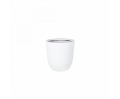 Vaso da fiori moderno in vetroresina bianca - 30x30x30cm - AVAN
