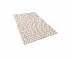 Tappeto beige - 80x150cm - in poliestere - cotone - iuta - TUNCELI