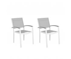 Set di 2 sedie da giardino in colore grigio PERETA