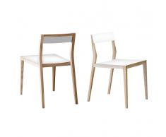 Sedia da pranzo in legno bianco AIR
