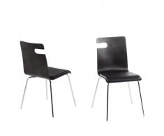 Sedia in legno nero e ecopelle nera BRONX