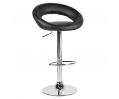 Sgabello da bar in similpelle nero regolabile in altezza PEORIA