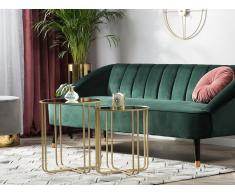 Set di 2 tavolini da soggiorno specchiato e oro OLYMPIA