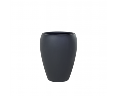 Vaso da fiori moderno in vetroresina nera - 46x46x67cm - NESS
