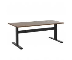Scrivania elettrica regolabile nera-marrone 180 x80 cm UPLIFT