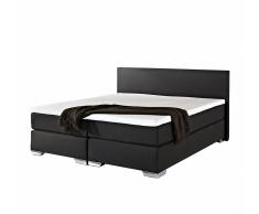 Letto boxspring in tessuto nero 160 x 200 cm PRESIDENT