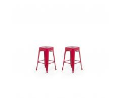 Set di 2 sgabelli da bar in metallo rosso 60 cm CABRILLO