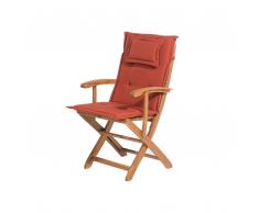 Sedia da giardino in legno con cuscino color mattone MAUI